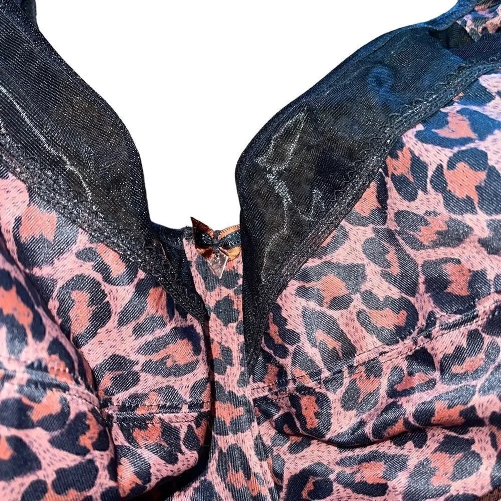 Goddess Bra- Kayla Full Cup Animal Cheetah Print Bra Plus Size Bra, Size 46H